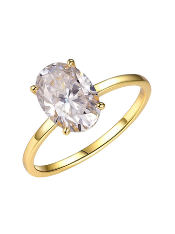 Anel De noivado Lily II em Ouro 18K Oval Neumond joias